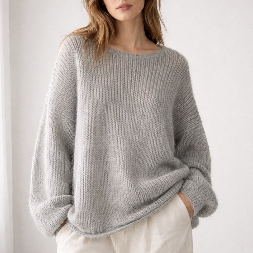 Aritzia The Group Babaton Sway Wool Blend Open Knit Sweater Grey M